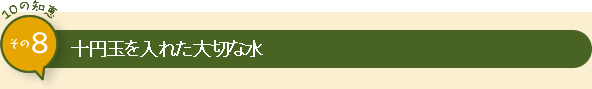 10の知恵 その8 十円玉を入れた大切な水